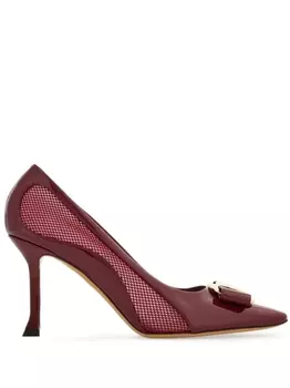 Ferragamo туфли с сетчатыми вставками, красный