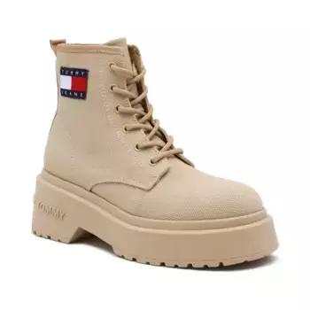 Фестивальные ботильоны на платформе Tjw со шнуровкой и добавлением кожи Tommy Hilfiger, бежевый