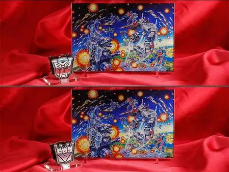 Фигурка Transformers Acrylic Key Visual Stand A (Mini Logo English Ver. Triple Set) Logo Displays Exclusive Bandai Spirits