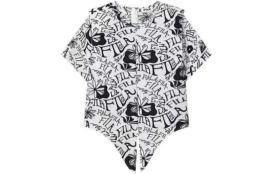 ФИЛА Женская футболка FILA, цвет Black and white artwork