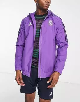 Фиолетовая куртка на молнии adidas Football Real Madrid