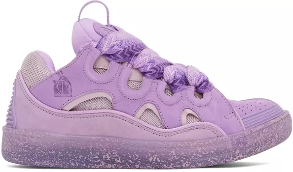 Фиолетовые кожаные кроссовки Curb Lanvin