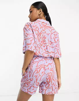 Фиолетовые шорты с кулиской Monki