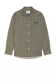 Фирменная рубашка с длинным рукавом Carhartt WIP, цвет Betz Stripe, Office Green, & Aura Stone Washed