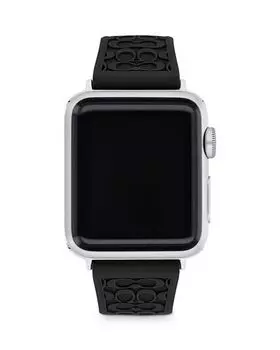 Фирменный силиконовый ремешок Apple Watch, 38 мм и усилитель; 40 мм COACH, цвет Black