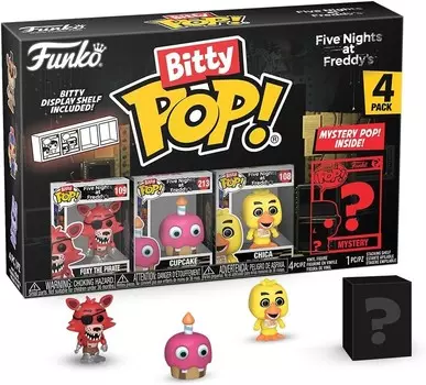 Five Nights at Freddy's Bitty 4 упаковки кексов Foxy Chica размером 2,5 см Funko Pop!