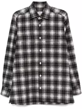 Фланелевая рубашка Kiton, черный