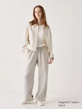 Фланелевые брюки Uniqlo, бежевый