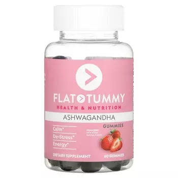 Flat Tummy Ашваганда клубника, 60 жевательных таблеток