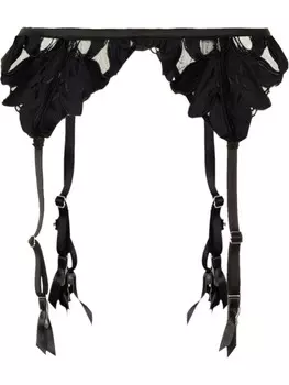 Fleur Du Mal пояс для чулок Lily с вышивкой, черный
