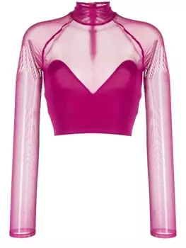 Fleur Du Mal укороченный топ с высоким воротником, фиолетовый