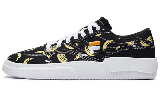 FLIP Canvas Shoes Men Low-top Black/Lilan Yellow Fila Fusion