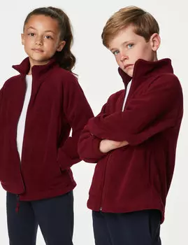 Флис на молнии унисекс (2–16 лет) Marks & Spencer, бургундия