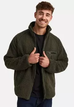 Флисовая куртка INDICODE JEANS, темно-зеленый