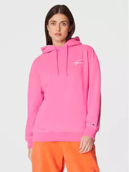 Флисовая куртка оверсайз Tommy Jeans, розовый