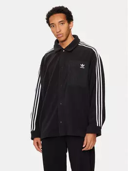 Флисовая куртка свободного кроя Adidas, черный