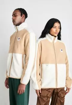 Флисовая куртка TEXTURE MIX JACKET UNISEX Tommy Jeans, желто-песочный