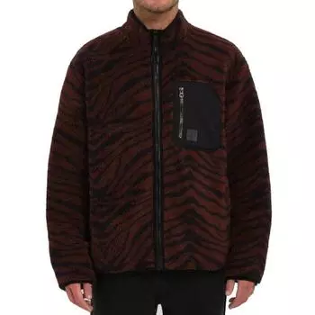 Флисовая куртка Volcom Muzzer Fuzzar Zip Sherpa толстовка коричневая