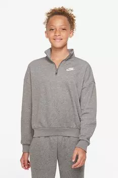 Флисовая толстовка Club с короткой молнией Nike, серый