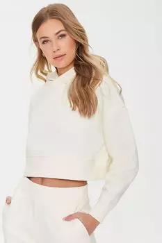 Флисовая толстовка с заниженными рукавами Forever 21, кремовый