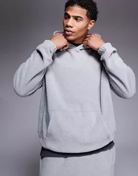 Флисовое худи серого лайма ASOS DESIGN
