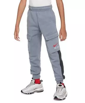 Флисовые джоггеры-карго Big Kids Air стандартной посадки Nike, серый