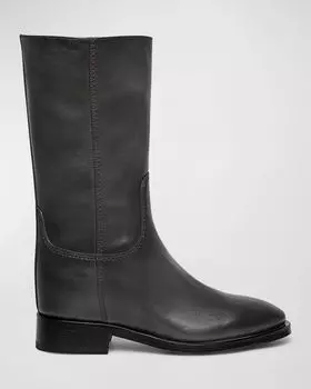 Флисовые кожаные полусапоги Santoni, цвет Grey