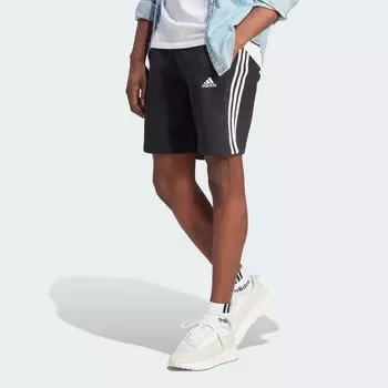 Флисовые шорты Essentials с 3 полосками Adidas, цвет Black