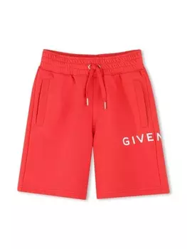 Флисовые шорты с логотипом Givenchy Kids, красный