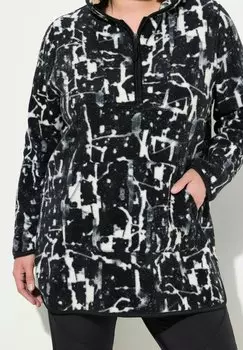Флисовый джемпер ABSTRACT Ulla Popken, черный
