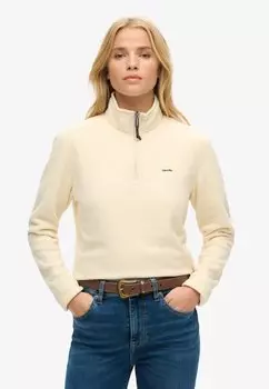 Флисовый джемпер CROPPED HALF ZIP Superdry, светло-желтый
