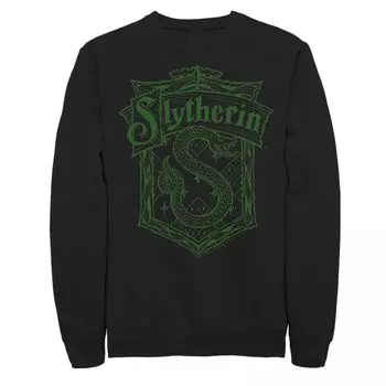 Флисовый пуловер с изображением герба Big & Tall Slytherin Harry Potter, черный