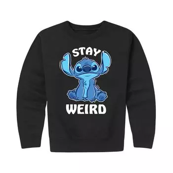 Флисовый пуловер с рисунком Disney's Lilo & Stitch для мальчиков 8–20 лет Stay Weird Disney