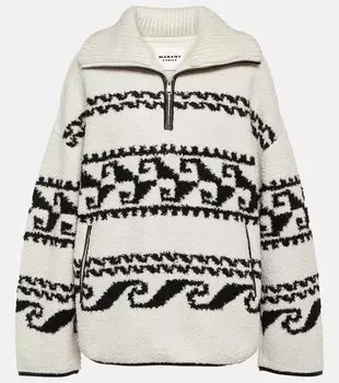 Флисовый свитер с принтом marner Marant Etoile, белый