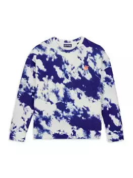Флисовый свитшот Little Boy's & Boy's Tie Dye Vilebrequin, синий
