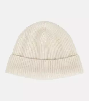 Fobello шапка из кашемира с рубчиком Loro Piana, White Snow