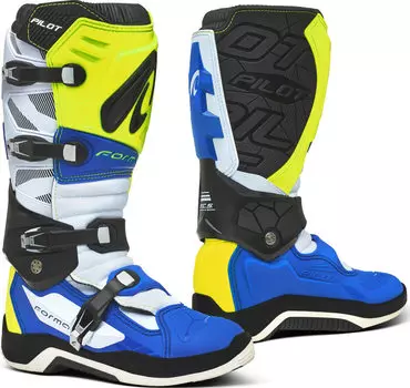 Сапоги Forma Pilot Motocross, желтый/белый/синий