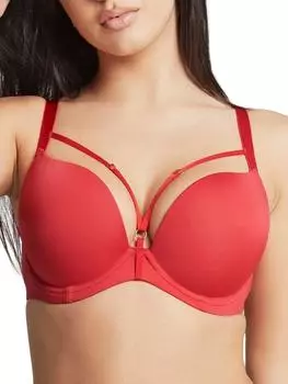 Формованный бюстгальтер с глубоким вырезом Faith Amour Panache, красный