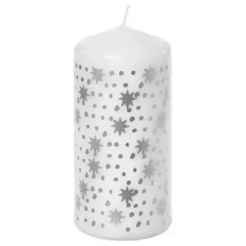 Формовая свеча, серебро, 45 час, 14 см, VINTERFINT IKEA