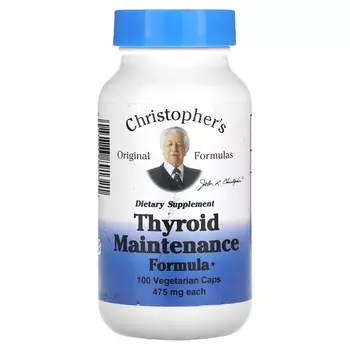 Формула Christopher's Original Formulas 475 мг для поддержания щитовидной железы, 100 капсул