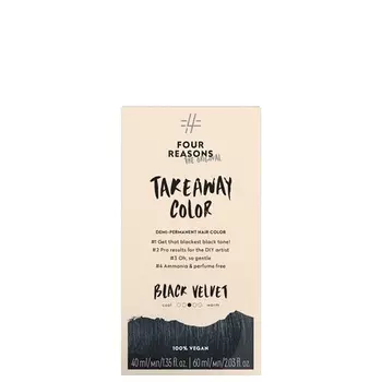 Four Reasons Original Takeaway Color Black Velvet 1.0 Полуперманентная краска для волос Без аммиака и отдушек Краска для волос 100% веганская и не тестируемая на животных