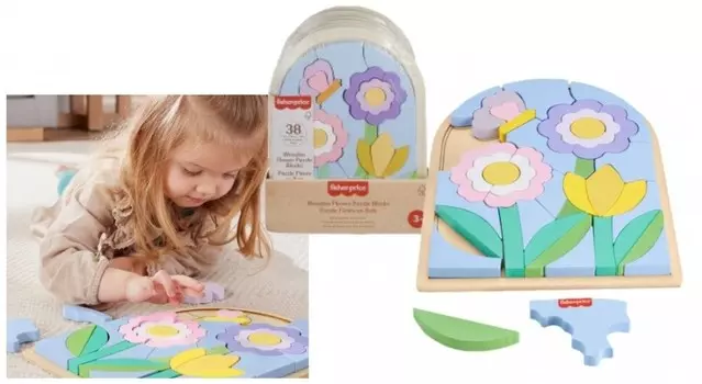 Fp Деревянный Пазл Цветочный Пазл Hxt97 Mattel