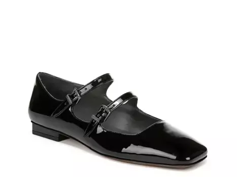Franco Sarto Tesoro Mary Jane Flat, черный лакированный синтетический