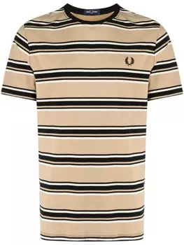 Fred Perry полосатая футболка с вышитым логотипом, разноцветный
