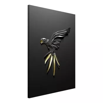 Фреска Artgeist Black Parrot, серый