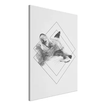 Фреска Artgeist Clever Fox, серый