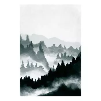 Фреска Artgeist Hazy Landscape, черно-белый