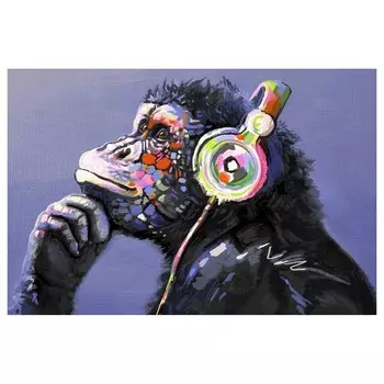 Фреска Artgeist Musical Monkey, разноцветный