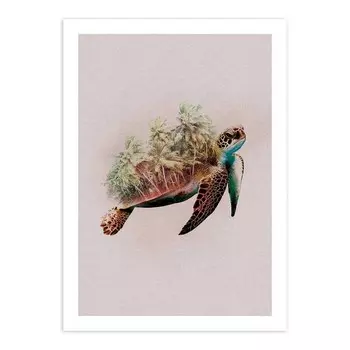Фреска Komar Animals Paradise Turtle, разноцветный