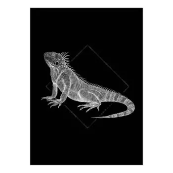 Фреска Komar Iguana Black, черно-белый